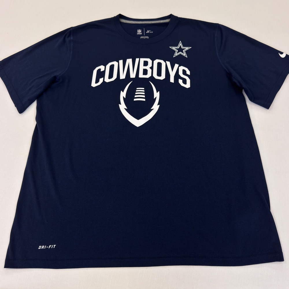Nike NFL Dallas Cowboys Dri-FIT Navy Blue Graphic T-Shirt Mens XL